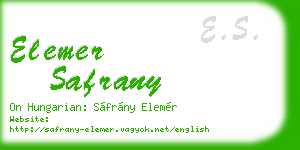 elemer safrany business card